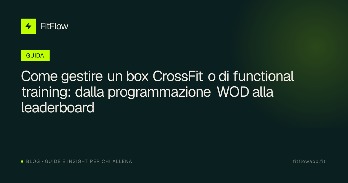 Come gestire un box CrossFit o di functional training: dalla ...